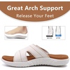 image:imageKuaiLu Womens Fashion Orthotic Slides Arch Support Slip On Walking Sandals  Ladies Lightweight Athletic Yoga Mat Thick Cushion Slippers Sandals With Comfortable Plantar FasciitisWhite Khaki
