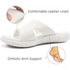 image:imageKuaiLu Womens Fashion Orthotic Slides Arch Support Slip On Walking Sandals  Ladies Lightweight Athletic Yoga Mat Thick Cushion Slippers Sandals With Comfortable Plantar FasciitisWhite