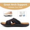 image:imageKuaiLu Womens Fashion Orthotic Slides Arch Support Slip On Walking Sandals  Ladies Lightweight Athletic Yoga Mat Thick Cushion Slippers Sandals With Comfortable Plantar FasciitisBlack Khaki