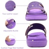 image:imageKuaiLu Womens Fashion Orthotic Slides Arch Support Slip On Walking Sandals  Ladies Lightweight Athletic Yoga Mat Thick Cushion Slippers Sandals With Comfortable Plantar FasciitisPurple