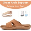 image:imageKuaiLu Womens Fashion Orthotic Slides Arch Support Slip On Walking Sandals  Ladies Lightweight Athletic Yoga Mat Thick Cushion Slippers Sandals With Comfortable Plantar FasciitisKhaki