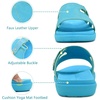 image:imageKuaiLu Womens Fashion Orthotic Slides Arch Support Slip On Walking Sandals  Ladies Lightweight Athletic Yoga Mat Thick Cushion Slippers Sandals With Comfortable Plantar FasciitisBlue