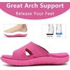 image:imageKuaiLu Womens Fashion Orthotic Slides Arch Support Slip On Walking Sandals  Ladies Lightweight Athletic Yoga Mat Thick Cushion Slippers Sandals With Comfortable Plantar FasciitisHot Pink