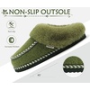 image:imageKuaiLu Womens Memory Foam Moccasin Slippers Plush House Comfy Warm Shoes  Cozy Fluff Cushioned Lightweight Bedroom PantuflasDaily Footwear for Garden Walking ampQuick Outdoor Errands US511Green
