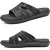 image:imageKuaiLu Womens Fashion Orthotic Slides Arch Support Slip On Walking Sandals  Ladies Lightweight Athletic Yoga Mat Thick Cushion Slippers Sandals With Comfortable Plantar FasciitisBlack