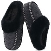 image:imageKuaiLu Womens Memory Foam Moccasin Slippers Plush House Comfy Warm Shoes  Cozy Fluff Cushioned Lightweight Bedroom PantuflasDaily Footwear for Garden Walking ampQuick Outdoor Errands US511Black