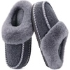 image:imageKuaiLu Womens Memory Foam Moccasin Slippers Plush House Comfy Warm Shoes  Cozy Fluff Cushioned Lightweight Bedroom PantuflasDaily Footwear for Garden Walking ampQuick Outdoor Errands US511Grey