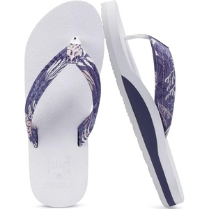 image:imageKuaiLu Flip Flops for Women with Arch Support Summer Beach Thong Sandals  Comfortable Walking Shoes Lightweight Soft Yoga Mat Cushion Floral Outfits Slip On Indoor OutdoorPurple White