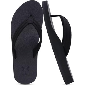 image:imageKuaiLu Flip Flops for Women with Arch Support Summer Beach Thong Sandals  Comfortable Walking Shoes Lightweight Soft Yoga Mat Cushion Floral Outfits Slip On Indoor OutdoorAll Black