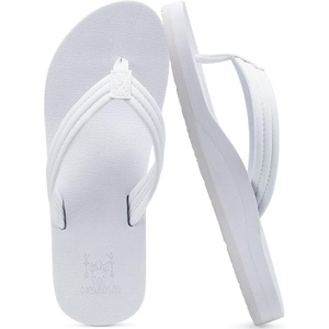 image:imageKuaiLu Flip Flops for Women with Arch Support Summer Beach Thong Sandals  Comfortable Walking Shoes Lightweight Soft Yoga Mat Cushion Floral Outfits Slip On Indoor OutdoorAll White