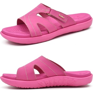 image:imageKuaiLu Womens Fashion Orthotic Slides Arch Support Slip On Walking Sandals  Ladies Lightweight Athletic Yoga Mat Thick Cushion Slippers Sandals With Comfortable Plantar FasciitisHot Pink