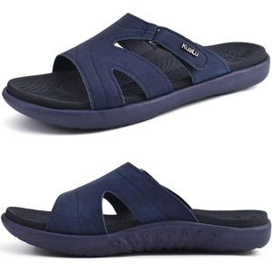 image:imageKuaiLu Womens Fashion Orthotic Slides Arch Support Slip On Walking Sandals  Ladies Lightweight Athletic Yoga Mat Thick Cushion Slippers Sandals With Comfortable Plantar FasciitisNavy Blue