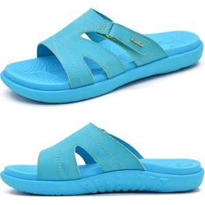 image:imageKuaiLu Womens Fashion Orthotic Slides Arch Support Slip On Walking Sandals  Ladies Lightweight Athletic Yoga Mat Thick Cushion Slippers Sandals With Comfortable Plantar FasciitisBlue