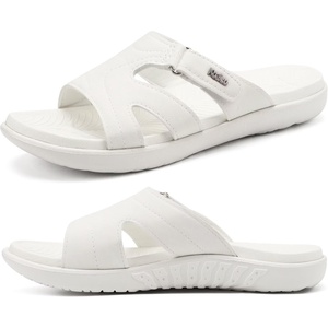 image:imageKuaiLu Womens Fashion Orthotic Slides Arch Support Slip On Walking Sandals  Ladies Lightweight Athletic Yoga Mat Thick Cushion Slippers Sandals With Comfortable Plantar FasciitisWhite