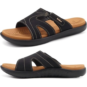 image:imageKuaiLu Womens Fashion Orthotic Slides Arch Support Slip On Walking Sandals  Ladies Lightweight Athletic Yoga Mat Thick Cushion Slippers Sandals With Comfortable Plantar FasciitisBlack Khaki