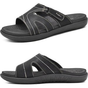 image:imageKuaiLu Womens Fashion Orthotic Slides Arch Support Slip On Walking Sandals  Ladies Lightweight Athletic Yoga Mat Thick Cushion Slippers Sandals With Comfortable Plantar FasciitisBlack