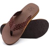 image:imageKuaiLu Mens Rubber Flip Flops with Comfortable Arch Support Summer Beach  Yoga Mat Cushion Walking Thong Sandals Slip On Indoor OutdoorBrownish