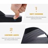 image:imageKuaiLu Mens Rubber Flip Flops with Comfortable Arch Support Summer Beach  Yoga Mat Cushion Walking Thong Sandals Slip On Indoor OutdoorDull Black