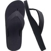 image:imageKuaiLu Mens Rubber Flip Flops with Comfortable Arch Support Summer Beach  Yoga Mat Cushion Walking Thong Sandals Slip On Indoor OutdoorDull Black