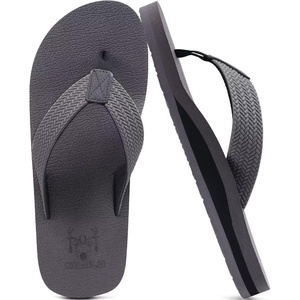 image:imageKuaiLu Mens Rubber Flip Flops with Comfortable Arch Support Summer Beach  Yoga Mat Cushion Walking Thong Sandals Slip On Indoor OutdoorLight Grey