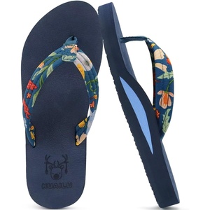 image:imageKuaiLu Flip Flops for Women with Arch Support Summer Beach Thong SandalsNavy Blue