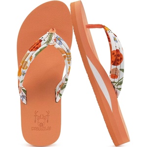 image:imageKuaiLu Flip Flops for Women with Arch Support Summer Beach Thong SandalsOrange