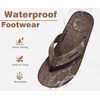 image:imageKuaiLu Mens Flip Flops Comfortable Arch Support Waterproof Thong SandalsPubrown