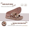 image:imageKuaiLu Womens Bling Sandals with Arch Support Orthopedic Rhinestones SlidesBrown