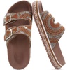 image:imageKuaiLu Womens Bling Sandals with Arch Support Orthopedic Rhinestones SlidesBrown