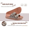 image:imageKuaiLu Womens Bling Sandals with Arch Support Orthopedic Rhinestones SlidesKhaki