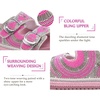 image:imageKuaiLu Womens Bling Sandals with Arch Support Orthopedic Rhinestones SlidesPink