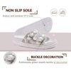 image:imageKuaiLu Womens Bling Sandals with Arch Support Orthopedic Rhinestones SlidesWhite
