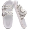 image:imageKuaiLu Womens Bling Sandals with Arch Support Orthopedic Rhinestones SlidesWhite