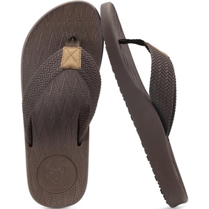 image:imageKuaiLu Mens Flip Flops Comfortable Arch Support Waterproof Thong SandalsDbrown