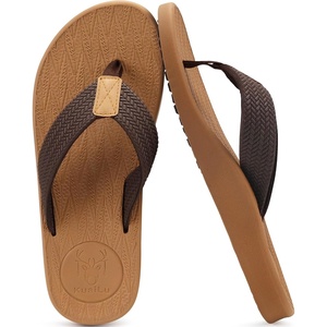 image:imageKuaiLu Mens Flip Flops Comfortable Arch Support Waterproof Thong SandalsKhaki
