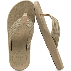 image:imageKuaiLu Mens Flip Flops Comfortable Arch Support Waterproof Thong SandalsNatural