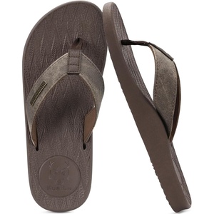 image:imageKuaiLu Mens Flip Flops Comfortable Arch Support Waterproof Thong SandalsPubrown