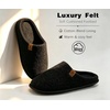 image:imageKuaiLu Mens House Memory Foam Scuff Slippers Felt BlendLining Home ShoesFelt Black