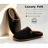 image:imageKuaiLu Mens House Memory Foam Scuff Slippers Felt BlendLining Home ShoesFelt Black Brown