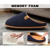 image:imageKuaiLu Mens House Memory Foam Scuff Slippers Felt BlendLining Home ShoesFelt Blue Brown