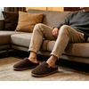 image:imageKuaiLu Mens House Memory Foam Scuff Slippers Felt BlendLining Home ShoesFelt Brown