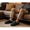 image:imageKuaiLu Mens House Memory Foam Scuff Slippers Felt BlendLining Home ShoesFelt Dark Grey