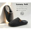 image:imageKuaiLu Mens House Memory Foam Scuff Slippers Felt BlendLining Home ShoesFelt Dark Grey