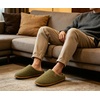 image:imageKuaiLu Mens House Memory Foam Scuff Slippers Felt BlendLining Home ShoesFelt Green