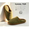 image:imageKuaiLu Mens House Memory Foam Scuff Slippers Felt BlendLining Home ShoesFelt Green