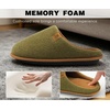 image:imageKuaiLu Mens House Memory Foam Scuff Slippers Felt BlendLining Home ShoesFelt Green