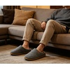 image:imageKuaiLu Mens House Memory Foam Scuff Slippers Felt BlendLining Home ShoesFelt Grey