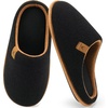 image:imageKuaiLu Mens House Memory Foam Scuff Slippers Felt BlendLining Home ShoesFelt Black Brown
