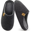 image:imageKuaiLu Mens House Memory Foam Scuff Slippers Felt BlendLining Home ShoesFelt Dark Grey