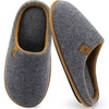 image:imageKuaiLu Mens House Memory Foam Scuff Slippers Felt BlendLining Home ShoesFelt Grey